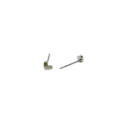 earringa stud silver steel heart